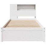 vidaXL Lit bibliothèque sans matelas blanc 90x190cm bois de pin massif
