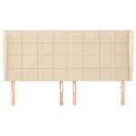 vidaXL Tête de lit avec oreilles Crème 203x23x118/128 cm Tissu
