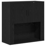 vidaXL Buffet Chêne Noir 80x33x150 cm Bois d'ingénierie