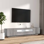 vidaXL Ensemble de meubles TV avec lumières LED 2 Pièces Sonoma gris