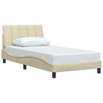 vidaXL Cadre de lit sans matelas Hanko crème 100x200 cm tissu