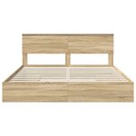 vidaXL Lit de Rangement Chêne Sonoma 180 x 200 cm Bois d'ingénierie