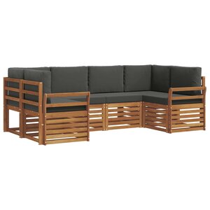 vidaXL Ensemble de canapés d'extérieur 6 pc Naturel et Anthracite