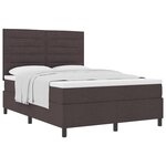 vidaXL Lit à ressorts avec matelas Marron foncé 140 x 200 cm tissu