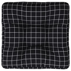 vidaXL Coussin de palette motif à carreaux noir 50x50x12 cm tissu