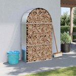 vidaXL Porte-bûches argenté 120x45x210 cm acier galvanisé
