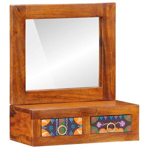 vidaXL Meuble mural Marron 40 x 20 x 50 cm Bois d'Acacia Massif