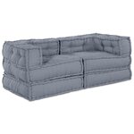 vidaXL Coussin 2 Pièces Gris 70 x 70 x 54 cm Polyester