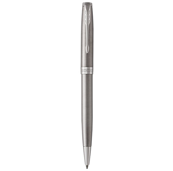 PARKER Sonnet Stylo bille  acier inoxydable  Recharge noire pointe moyenne  Coffret cadeau