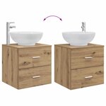 vidaXL Vanité de lavabo mural Chêne artisanal 49 5 x 44 5 x 66 5 cm
