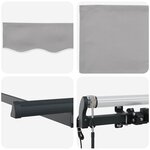 vidaXL Auvent Rétractable Gris clair 300 x 200 cm Polyester  Aluminium