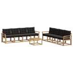 vidaXL Ensemble de canapés d'extérieur 9 Pièces Blanc et noir