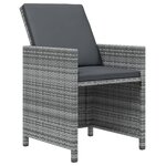vidaXL Ensemble à manger de jardin coussins 17 Pièces Résine tressée Gris