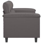 vidaXL Canapé à 2 places Gris 140 cm Similicuir