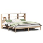 vidaXL Lit bibliothèque sans matelas 200x200 cm bois massif de pin