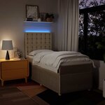 vidaXL Sommier à lattes de lit avec matelas Crème 80x200 cm Tissu