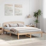vidaXL Cadre de lit avec tête de lit 140x200 cm Bois massif Pin