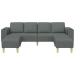 vidaXL Ensemble de Canapés Gris foncé tissu