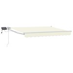 vidaXL Store rétractable manuel avec LEDs Crème et Blanc 3 x 2 5 m