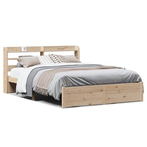 vidaXL Cadre de lit avec tête de lit sans matelas 140x200 cm