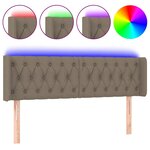 vidaXL Tête de lit à LED Taupe 147x16x78/88 cm Tissu