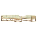 vidaXL Ensemble de canapés d'extérieur 7 pc Blanc et crème