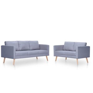 vidaXL Ensemble de canapés à 2 places et à 3 places Tissu Gris clair