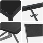 vidaXL Ensemble de salle à manger pour jardin Pliant 7 Pièces Noir