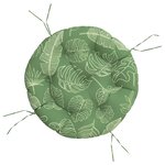 vidaXL Coussin rond à motif de feuilles Ø 60 x11 cm tissu oxford
