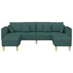 Sofa en tissu avec coussin 3 Pièces Vert foncé 208 cm tissu
