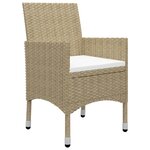 vidaXL Ensemble à manger de jardin 3 Pièces Beige Résine tressée et verre
