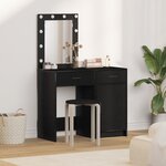 vidaXL Ensemble de coiffeuses 2 pièces avec LED en bois d'ingénierie noir