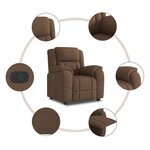 vidaXL Fauteuil inclinable Marron Tissu