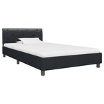 vidaXL Cadre de lit Noir Similicuir 90 x 200 cm