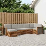 vidaXL Ensemble de canapés d'extérieur 6 pc Naturel et gris clair