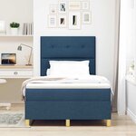vidaXL Lit à ressort LED avec matelas Bleu 120 x 190 cm tissu