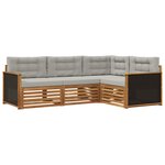 vidaXL Ensemble de canapés d'extérieur 4 pc Naturel et gris clair