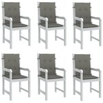 vidaXL Coussins de chaise à dossier bas lot de 6 gris foncé mélangé