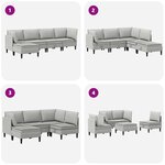 vidaXL Ensemble de meubles pour le salon 5 Pièces Gris clair Tissu