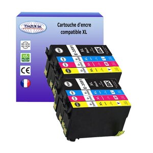 T3AZUR- 8x Cartouche Compatible avec Epson 35XL 35 XL remplace Epson Workforce Pro WF4720 WF4725 WF4730 WF4740 WF4720DWF WF4725DWF WF4740DTWF WF4730DTWF Noire