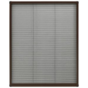 vidaXL Moustiquaire plissée pour fenêtre Aluminium Marron 80x100 cm