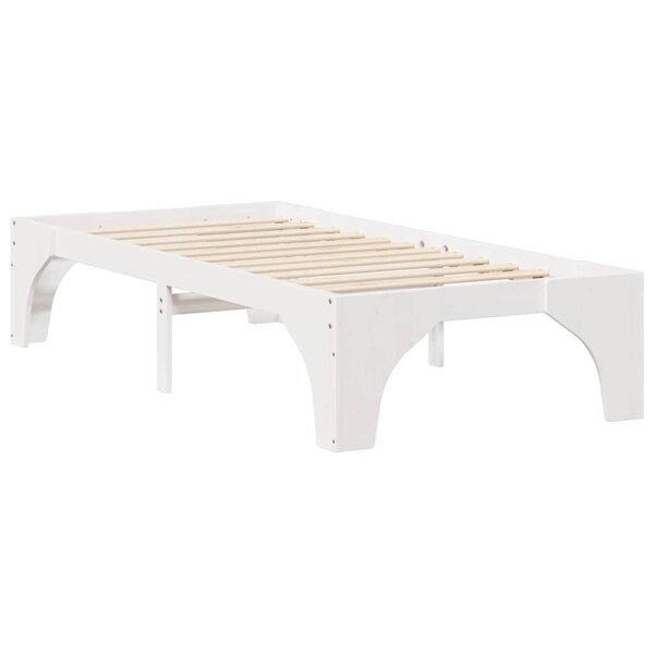 vidaXL Cadre de lit surélevé Blanc 75 x 190 cm Bois massif en pin