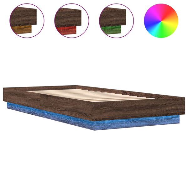 vidaXL Cadre de lit sans matelas avec lumières LED 100x200 cm