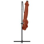 vidaXL Parasol de jardin en porte-à-faux avec lumières LED terre cuite