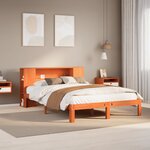 vidaXL Lit bibliothèque sans matelas cire marron 140x190 cm pin massif