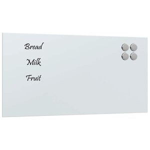 vidaXL Tableau noir magnétique mural Blanc 80x40 cm Verre trempé