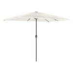 vidaXL Parasol de jardin avec mât en acier blanc 300x200x250 cm