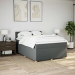 vidaXL Sommier à lattes de lit avec matelas Gris foncé 160x200cm Tissu