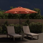 vidaXL Parasol de jardin avec lumières LED et mât en acier terre cuite