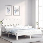vidaXL Cadre de lit avec tête de lit blanc 140x200 cm bois massif